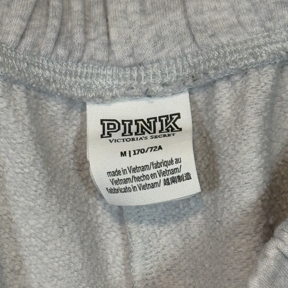 Victoria's Secret PINK Gray Fleece Lounge Shorts M Drawstring Cozy - Picture 4 of 8